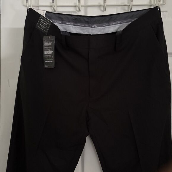Haggar Premium Flex Dress Pant Sz 38x32 Black Slim Fit Stretch Wrinkle Free NWT - Picture 3 of 11
